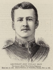 Löjtnant John Stewart Shaw (gravyr) av English School