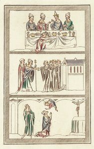Life of Thomas Becket (färgad gravyr) av English School