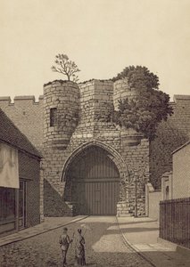 Lincoln, Castle Gateway (litografi) av English School