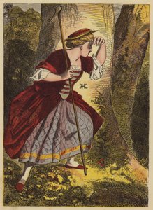 Little Bo-Peep (färgad gravyr) av English School