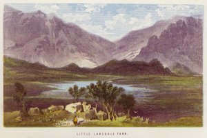Little Langdale Tarn (färg litho) av English School
