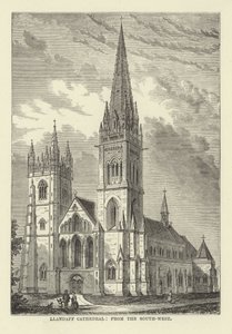 Llandaff Cathedral, från sydväst av English School