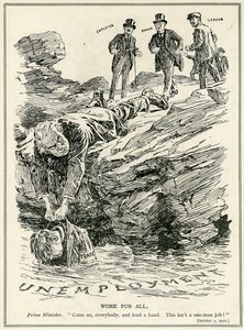 Lloyd George säger åt arbetsgivare, bankirer och arbetstagare att samarbeta för att besegra arbetslösheten, 1921 av English School