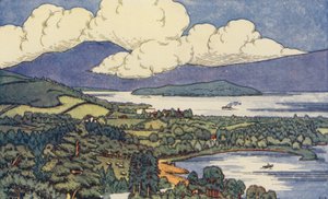 Loch Lomond (färg litho) av English School