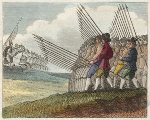 Londoner Lehrlinge wehren einen Angriff ab von English School