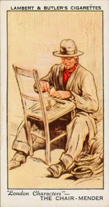 Karaktärer från London: The Chair-Mender (färglitografi) av English School
