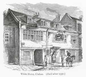 Klubbar i London: White Horse, Chelsea (gravyr) av English School