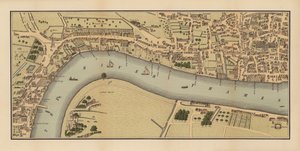 London vid tiden för drottning Elizabeth I (färglitografi) av English School