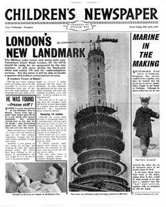 Londons nya landmärke: The Post Office Tower, förstasidan av 