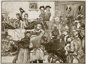 Lord Anglesey lämnar Irland, Kingstown, 1828, illustration från Cassell