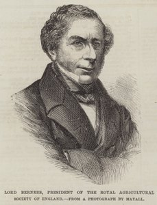 Lord Berners, president för Royal Agricultural Society of England (gravyr) av English School