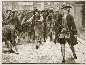 Lord Bute and the Londoners, 1763, illustration från Cassells Illustrated History of England (sepiafoto) av English School