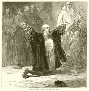 Lord Cobham inför biskoparna, 1413 av English School
