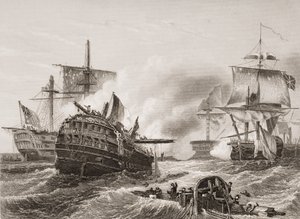 Lord Howes seger över fransmännen, illustration från 