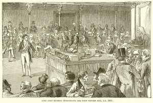 Lord John Russell introducerar den första reformen, A.D. 1831 av English School