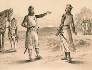 Lord Pembroke och Bruce före slaget vid Methven av English School