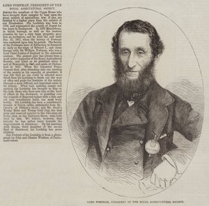 Lord Portman, president för Royal Agricultural Society (gravyr) av English School