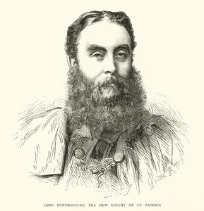 Lord Powerscourt, den nye riddaren av St Patrick (gravyr) av English School