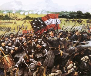 Loreta Janeta Velazquez som kämpade med den konfedererade armén, förklädd till en man av English School