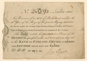 Lotteri för att vinna en diamant, 1800 av English School