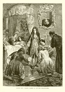 Ludvig XIV besöker Jakob II. på sin dödsbädd av English School
