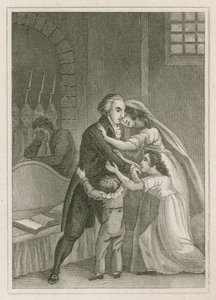 Ludvig XVI av Frankrike tar avsked från sin familj, 1793 av English School