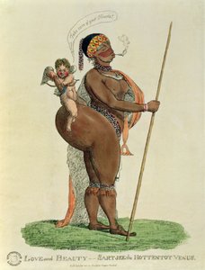 Kärlek och skönhet - Sartjee the Hottentot Venus, 1810 av English School