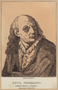 Luca Giordano, italiensk målare och grafiker (etsning) av English School