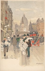 Ludgate Hill, London, papperspojke av English School
