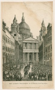 Ludgate Hill. Queens Procession till St Pauls, 29 november 1820 av English School