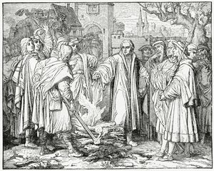 Luther bränner påvens tjur 1520, 1882 av English School