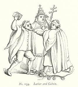 Luther och Calvin (gravyr) av English School