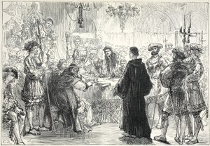 Luther före dieten i Worms, illustration från The History of Protestantism av James Aitken Wylie (1808-1890), pub. 1878 av English School