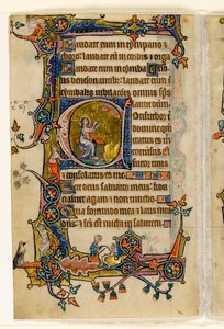 MS 1-2005, fol. 207v: Isaiah Praying, historisk initial a från Macclesfield Psalter, Use of Sarum, East Anglia, ca 1330 av English School