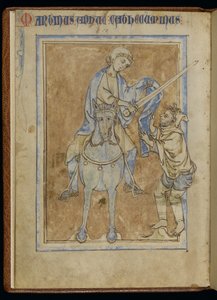 MS 370, St. Martin och tiggaren, från ett upplyst manuskript (penna & bläck och tempera på veläng) av English School