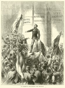 M Gambetta proklamerar republiken, september 1870 av English School