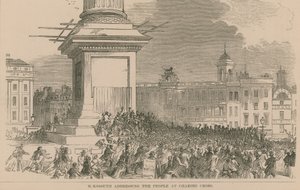 M Kossuth talar till folket på Charing Cross av English School