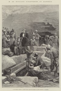 M de Morgans upptäckter vid Dahshur (gravyr) av English School