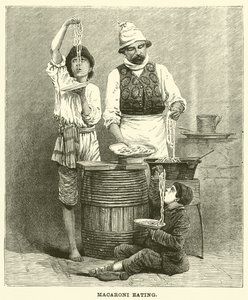 Makaroner äta (gravyr) av English School