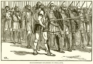 Makedonska soldater i Phalanx av English School