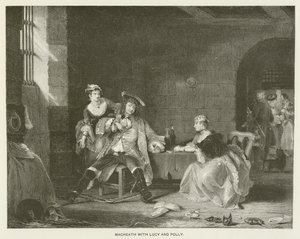 Macheath med Lucy och Polly (gravyr) av English School