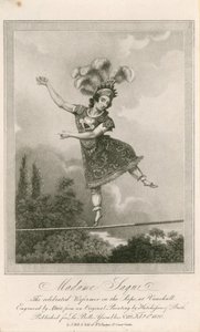 Madame Saqui, den hyllade artisten på repet i Vauxhall Gardens, London av English School