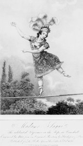 Madame Saqui, den hyllade artisten på repet i Vauxhall Gardens, London av English School