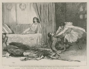 Madame Sarah Bernhardt som Cleopatra på Royal English Opera House av English School