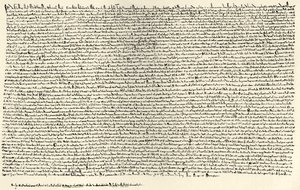 Magna Carta (bläck på pergament) av English School