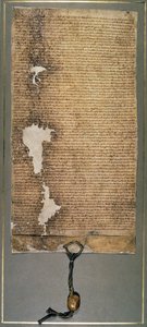 Magna Carta, den slutliga versionen utfärdad 1225 av Henrik III. av English School