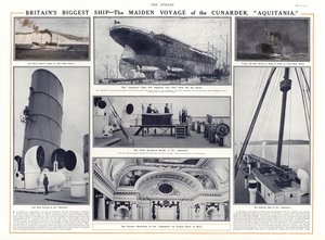 Jungfruresa med Cunard-linjefartyget Aquitania, 1914 av English School