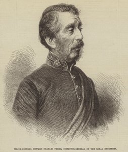 Generalmajor Edward Charles Frome, generalinspektör för de kungliga ingenjörerna (gravyr) av English School