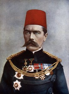 Generalmajor Lord Horatio Herbert Kitchener (1850-1916) från Khartoum och Broome, illustration från "Celebrities of the Army" av Charles N. Robinson, publicerad 1900 (lito i färg) av English School
