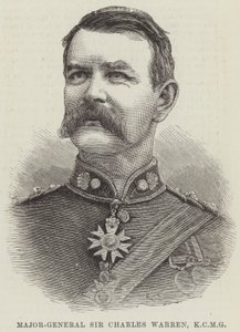 Generalmajor Sir Charles Warren, KCMG (gravyr) av English School